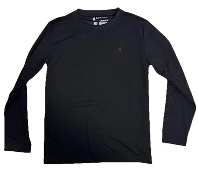 Camisa tejida manga larga SPYDER para niños negra juvenil grande 14/16 logotipo  Foto 1 de 4