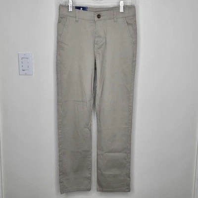 IZOD Youth Classic Tan Pants Flat Front with Elastic and Button Adjustable Waist - Image 1 of 4