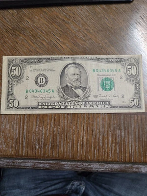 USA 50 Dollar Federal Reserve Note " Rebeemable In Gold Branch ID Numbers Rare  - Image 1 of 4