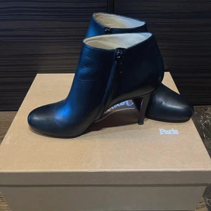 Stivaletti Christian Louboutin neri in pelle con tacco misura 37,5/US 6,5 JP-- - Foto 1 di 6