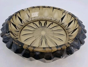 Vintage Glas Aschenbecher Mid Century schwer Rauchglas 15 cm  - Bild 1 von 5