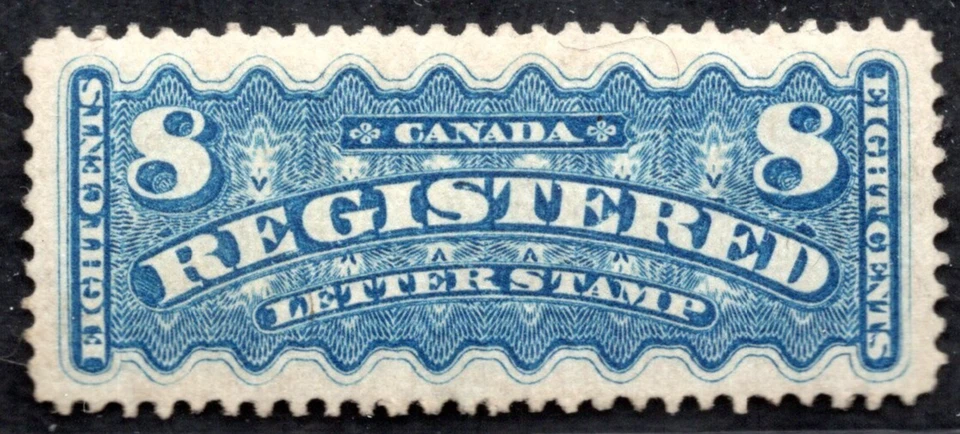 CANADA 1876 REGISTRATION STAMP SC. #F3 MINT HINGED PART GUM FRESH COLOR - Image 1 of 2