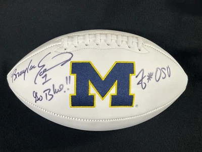Bralylon Edwards Signed & Inscribed "F-OSU" Michigan Wolverines Football JSA COA - Image 1 of 4