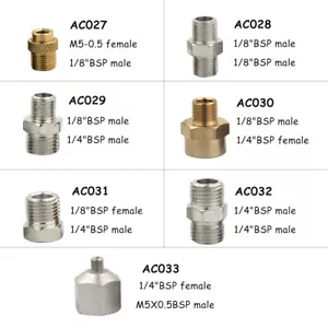 7x set adattatore tubo aria aerografo maschio donna connettore tubo aria - Foto 1 di 6
