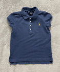 Ralph Lauren Polo Shirt Girl's 5 Blue Pony Casual Short Sleeve Cotton Youth