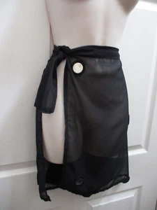 Traje de baño Bikini Accesorio Falda Negro Envoltura Alrededor 37" Espejo Calcomanías Corbata de cadera  - Imagen 1 de 14