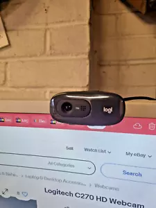 HD Webcam Logitech C270 HD 720p/30fps Widescreen Video Calling Web Camera Tech - Picture 1 of 4