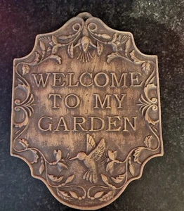 LATEX MOULD OF A " WELCOME TO MY GARDEN " PLAQUE 27cm x 17 cms - Picture 1 of 2