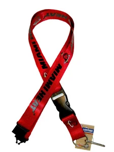 MIAMI HEAT LANYARD KEYCHAIN NBA MIAMI HEAT DETACHABLE KEY RING RED BLACK - Picture 1 of 4