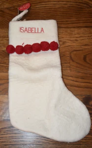 West Elm Bommel Filzstrumpf Isabella Monogramm NEU Neu mit Etikett - Bild 1 von 3