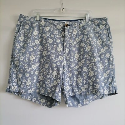 Pantalón Corto Antiguo Azul Marino Para Mujer Floral Tiro Alto Mezcla de Lino Todos los Días Talla Grande 18 Foto 1 de 4