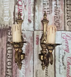 pair of french bronze WALL LAMPS SCONCES louis XVI style - Picture 1 of 6