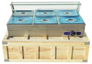 Marca 6 Sartenes 110V Bain-Marie Buffet Calentador de Alimentos Mesa de Vapor Calentador de Baño Mesa EE. UU. - Imagen 1 de 21