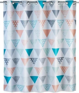 WENKO Ethno Flex Geometric Anti-Mould Shower Curtain 180 x 200cm 22481100 - Picture 1 of 5