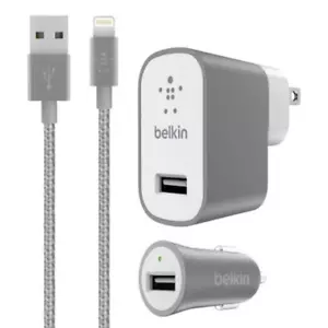 Belkin Mixit Up Car + Home Charger Kit with Lightning Cable MFI Certified - New - Picture 1 of 3