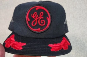 General Electric ge Dupont Visier New Era Mfg USA Vintage Druckknopflasche Trucker Mütze selten - Bild 1 von 15