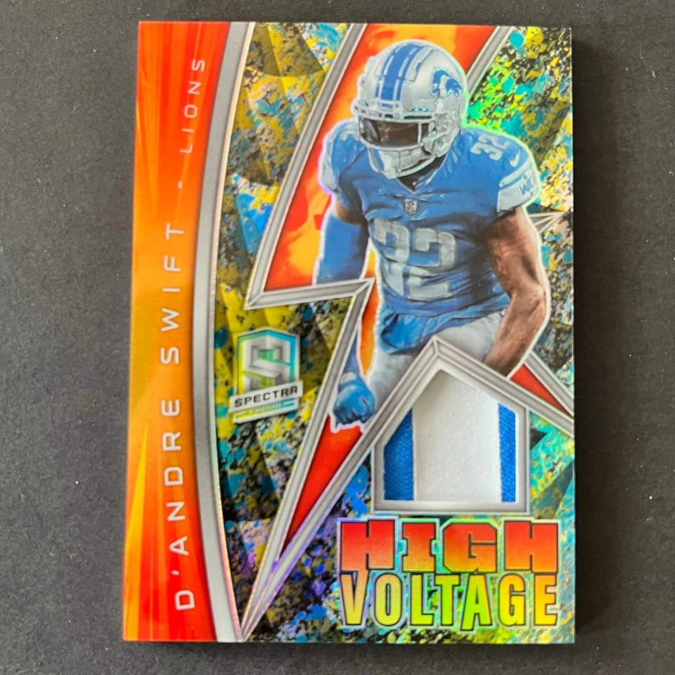 2022 Panini Spectra High Voltage Neon Splatter D'Andre Swift /8 Detroit Lions - Image 1 of 2