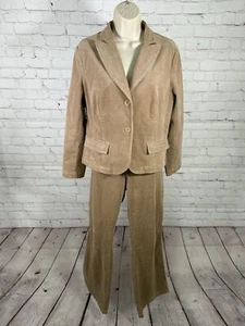 Petite Sophisticate Two Piece Brown Corduroy Women’s Suit Blazer PM Pants 12P - Picture 1 of 15