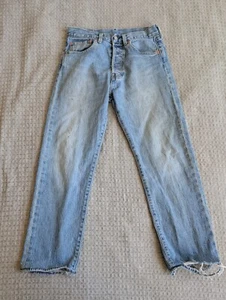 Levi's Jeans Men 31x30 Fits 28x25 Blue 501 93 Premium Button Fly Premium Stretch - Picture 1 of 18