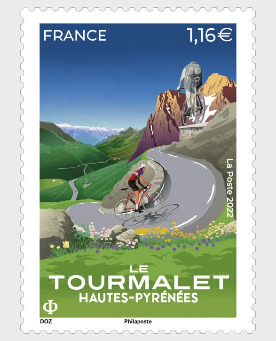 France 2022 sport tour de france COL DU TOURMALET 1910 velo bike cycling 1v mnh - Image 1 of 1