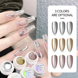 Soak Off Uv Gel Metallic Gel Nagellack Spiegel Silber/Gold 3D Metall ≌ - Bild 1 von 17