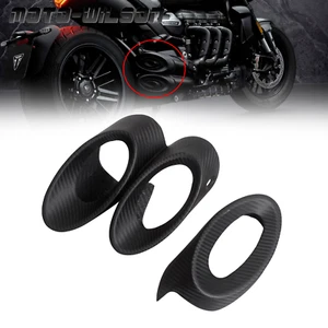 For Triumph Rocket III 20-22 100% Carbon Fiber Exhaust Pipe End Cap Decoration M - Picture 1 of 16