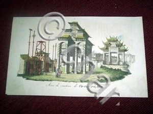 Stampa Incisione Architettura Asia Arco di Ce-Ceu-Fu ( incisore Bernieri  ) 1800 - Picture 1 of 1