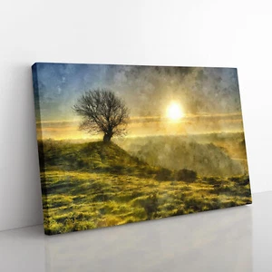 Tree At Sunrise Vol.1 Canvas Wall Art Print Framed Picture Decor Living Room - Picture 1 of 6