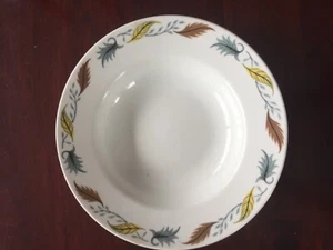 DURALINE BY GRINDLEY FOR BOSTON CHINA ENGLAND MID CENTURY MODERN LEAF SOUP BOWL - Picture 1 of 5