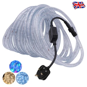220V 240V LED Rope Tube String Fairy Lights Strip Waterproof Outdoor UK Plug In - Picture 1 of 27
