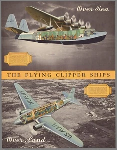 12320.Decor Poster.Vintage Interior wall design.1947 Flying Clipper aviation - Picture 1 of 1
