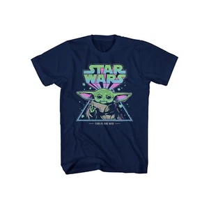 Boys Star Wars Yoda T-Shirt, This Is The Way Size L (10-12)  Color Blue - Picture 1 of 2