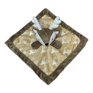 Deer Plush Baby Lovey Security Blanket by Levtex Woodland Brown Beige White 11" - Picture 1 of 12