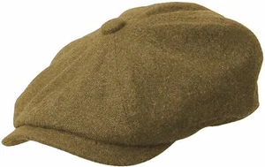 ROOSTER Wool Tweed Newsboy Gatsby Cap Flat Driving Ivy Cabbie Hat Golf S M L XXL - Picture 1 of 13