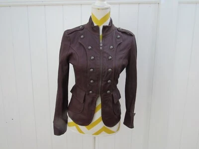 BEBE Champagne Zip Double Breast Button Leather Moto Jacket XS - Image 1 of 4