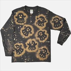 Halloween T-Shirt Youth Kids M Tie Dye Gray Ghost Shirt Ghoul Tee Friendly Ghost - Picture 1 of 5