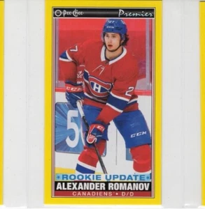 Alexander Romanov 21-22 O-Pee-Chee Premier Tall Boys Rookie Yellow P51 Canadiens - Foto 1 di 1