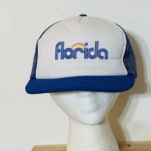 Vintage snapback baseball hat cap Florida blue white throw back hipster - Picture 1 of 5