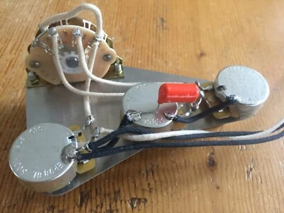 Cableado para mano izquierda Fender Stratocaster 500 k CTS Oak Grigsby 5 vías .022 naranja caída Foto 1 de 4