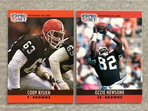 Lotto di (2) carte da calcio 1990 Pro Set CODY RISIEN Browns "Short Print" NFL #75 - Foto 1 di 2
