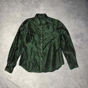 Stunning RARE ASPESI Women`s Emerald Green Silk Luxury Y2K Shirt Size M RRP650$+ - Picture 1 of 12