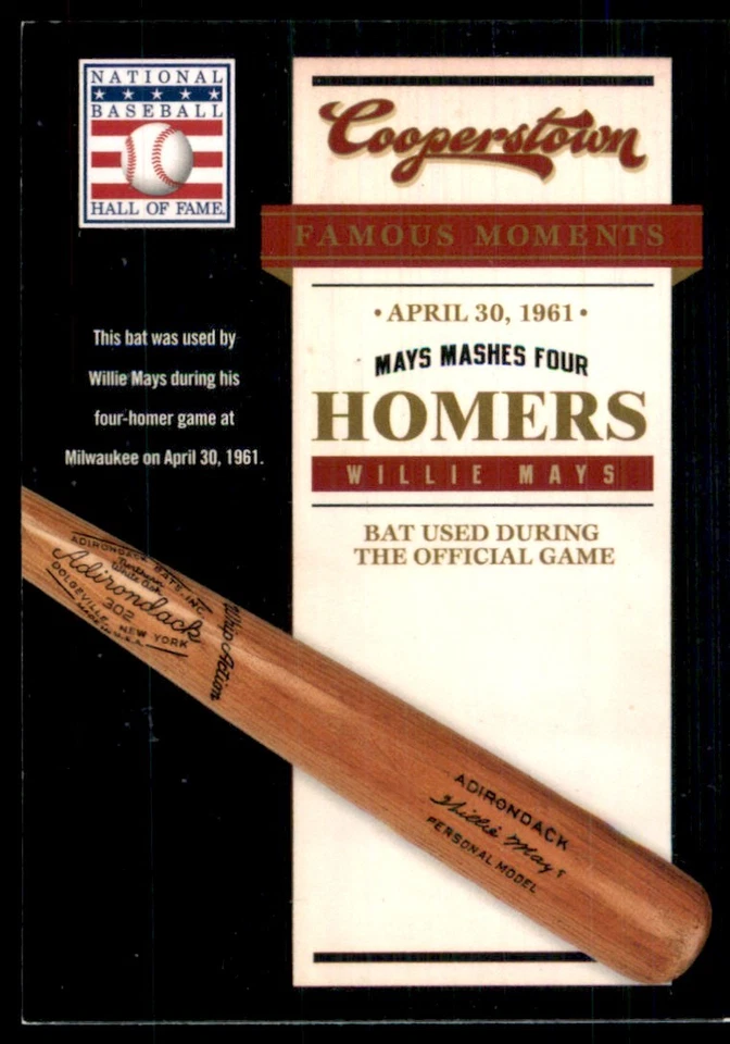 2012 Panini Cooperstown Famous Moments Willie Mays San Francisco Giants #15 - Image 1 of 2