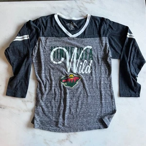 Camiseta gráfica gris manga larga XL Minnesota Wild NHL para mujer - Imagen 1 de 6