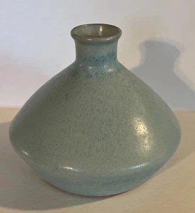 Crate & Barrel Mireya Glazed Terracotta Mint Blue Pot Vase Portugal - Picture 1 of 5
