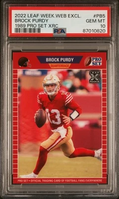 Brock Purdy 2022 Leaf Weekly Web Exclusive PSA 10 1989 Pro Set X RC Rookie 49ers - Image 1 of 2