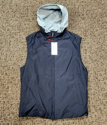 $1095 New Luciano Barbera Full Zip Vest HOOD Men's MEDIUM EU 50 Black Wool Blend - Image 1 of 4