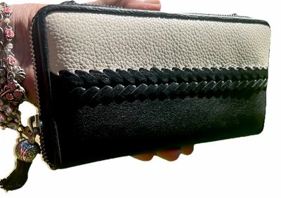 BRIGHTON Ornado 2 TONOS Cosido Acentuado Lg MG CARTERA Organizador Bolso sin Mano SIN COPIA Foto 1 de 4