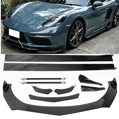 For Porsche 718 Boxster Cayman Front Bumper Lip Splitter Spoiler Carbon Fiber Foto 1 de 4