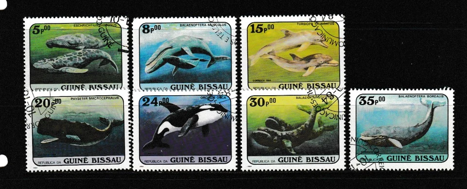 Guinea Bissau 1984 Whales Set Used - image 1 of 1