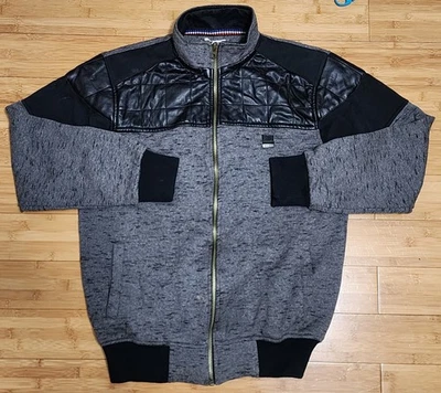 Diesel Men's Size XXL Jacket Leather Moto Biker Gray Full Zip Logo 2000s Vintage - Image 1 of 4